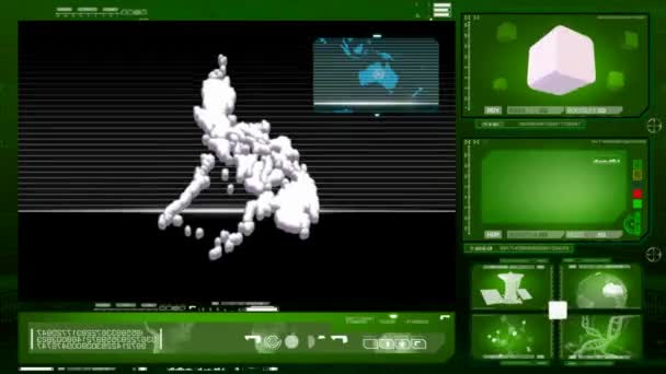 Filippine - monitor per computer - verde — Video Stock