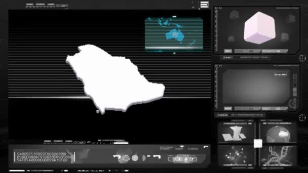 Arabia Saudyjska - monitor komputerowy - czarny — Wideo stockowe