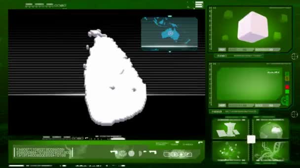 Sri Lanka - monitor komputer - hijau — Stok Video