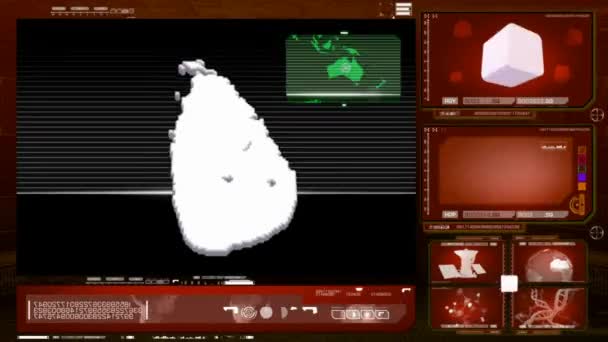 スリランカ - コンピューター モニター - 赤 — ストック動画