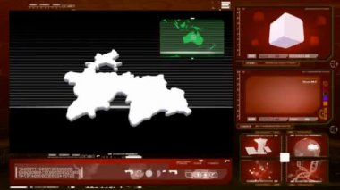 Tacikistan - bilgisayar monitörü - kırmızı