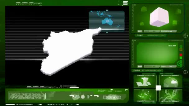 Syria - monitor de ordenador - verde — Vídeo de stock