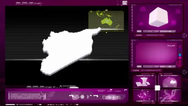 Syria - computer monitor - pink — Stock Video