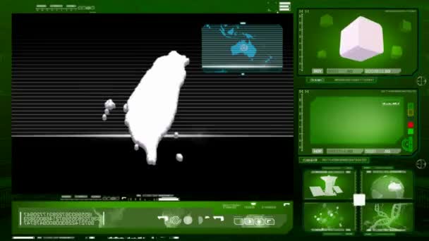 Taiwán - monitor de ordenador - verde — Vídeo de stock