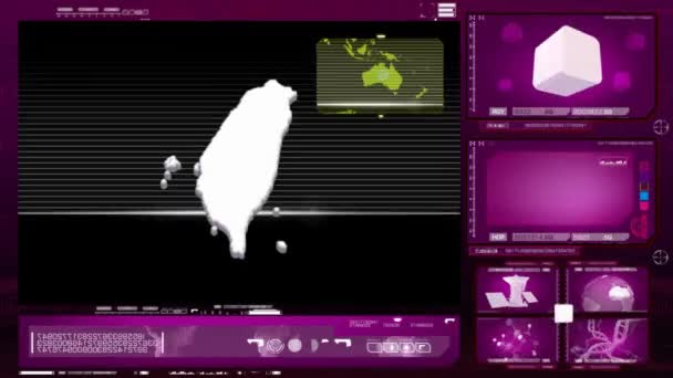 Taiwan monitor de computador rosa — Vídeo de Stock