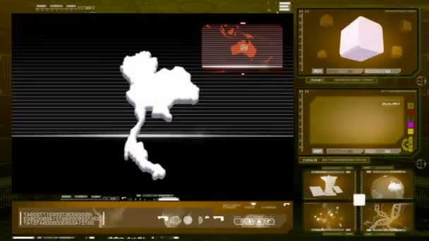 Tailândia monitor de computador amarelo — Vídeo de Stock