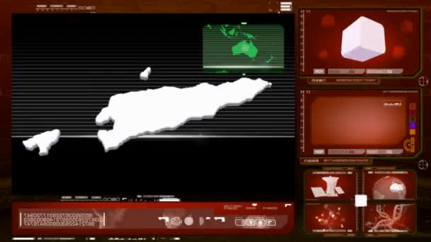 Timor-Leste - monitor komputerowy - czerwony — Wideo stockowe