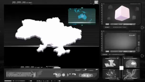 Oekraïne - computermonitor - zwart — Stockvideo
