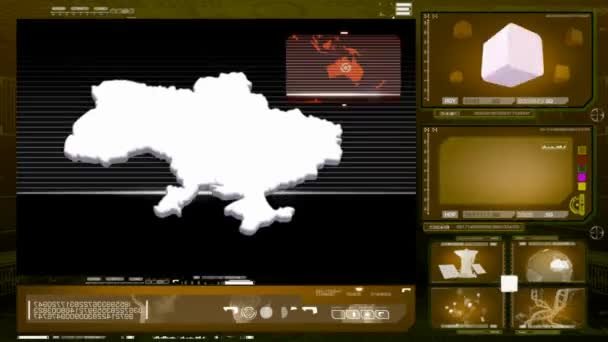 Ucrânia - monitor de computador - amarelo — Vídeo de Stock