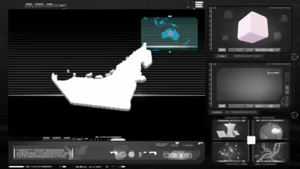 Emiratos Árabes Unidos - monitor de ordenador - negro — Vídeos de Stock