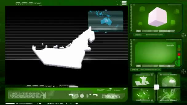 Emirati Arabi Uniti - monitor per computer - verde — Video Stock