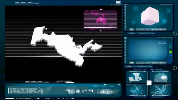 Usbekistan - Computermonitor - blau — Stockvideo