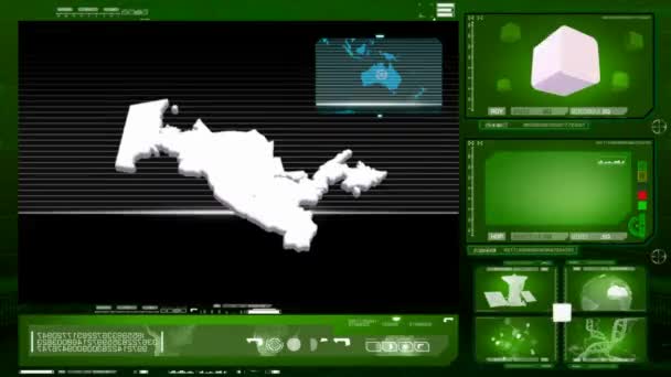 Uzbekistán - počítačový monitor - zelená — Stock video