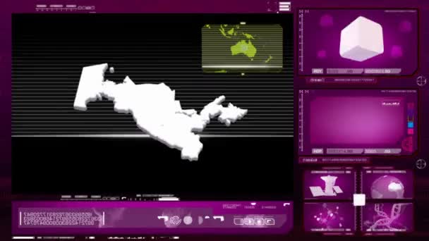 Uzbekistán - počítačový monitor - růžová — Stock video