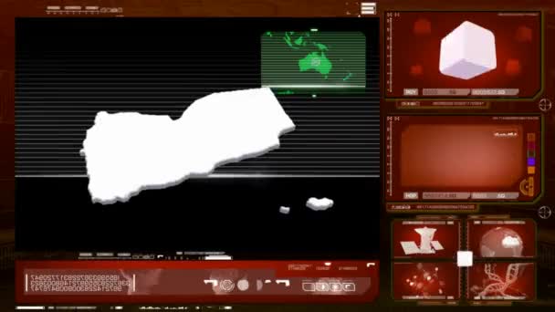 Iémen - monitor de computador - vermelho — Vídeo de Stock