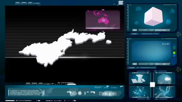 アメリカ領サモア - コンピューター モニター - ブルー — ストック動画
