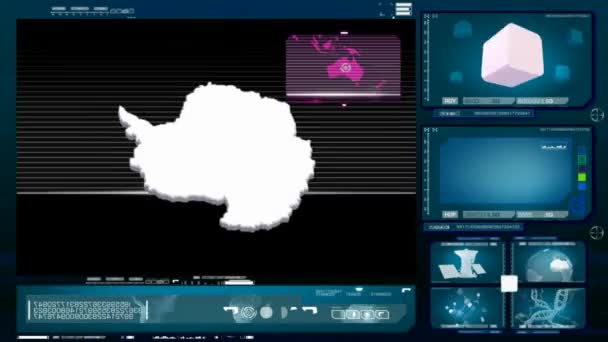 Антарктида - монітор комп'ютера - синій — стокове відео