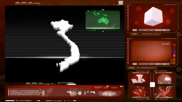 Vietname - monitor de computador - vermelho — Vídeo de Stock