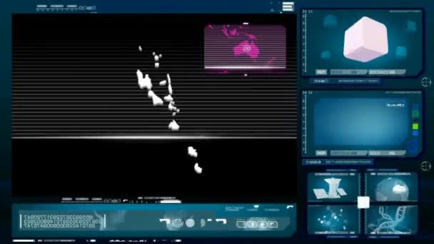Вануату - монітор комп'ютера - синій 0. mov — стокове відео