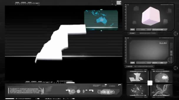 Saara Ocidental - monitor de computador - preto 0 — Vídeo de Stock