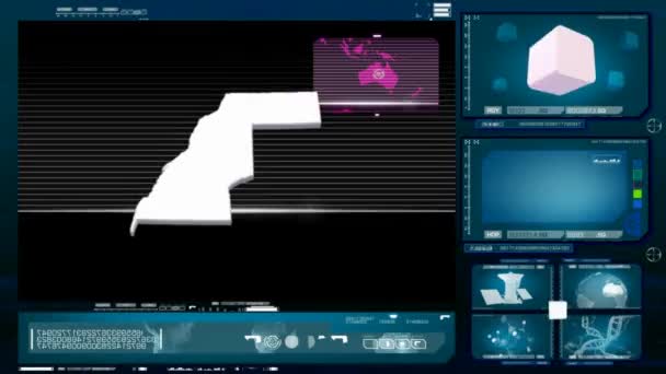 Saara Ocidental - monitor de computador - azul 0 — Vídeo de Stock