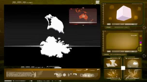Antigua y barbuda - monitor de ordenador - verde 0 — Vídeos de Stock