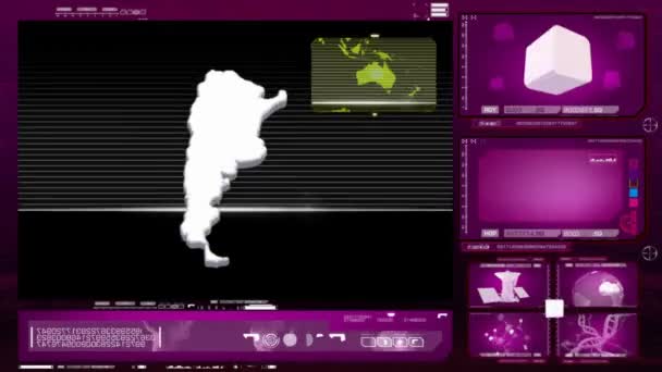 Аргентина - монитор компьютера - розовый 0 — стоковое видео