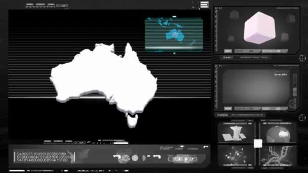 Australien - datorskärm - svart 0 — Stockvideo