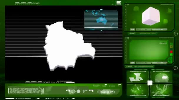 Боливия - монитор компьютера - зеленый 0 — стоковое видео