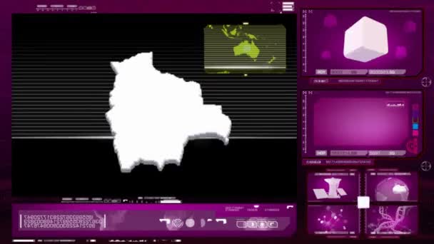Bolivia - monitor de ordenador - rosa 0 — Vídeo de stock