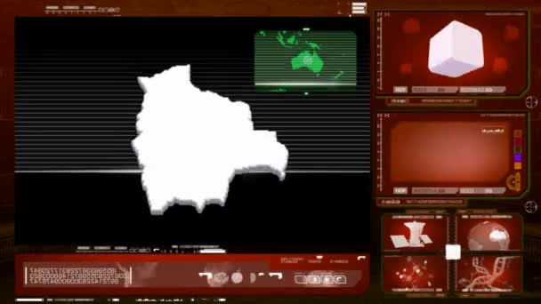 Bolivia - monitor de ordenador - rojo 0 — Vídeo de stock