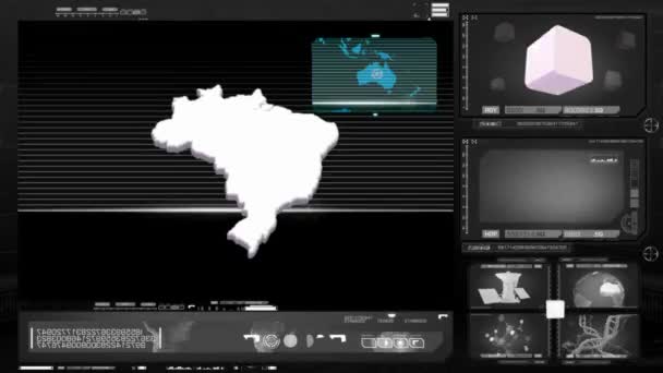 Brazilië - computermonitor - zwart 0 — Stockvideo