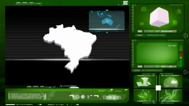 Brasil - monitor de ordenador - verde 0 — Vídeos de Stock