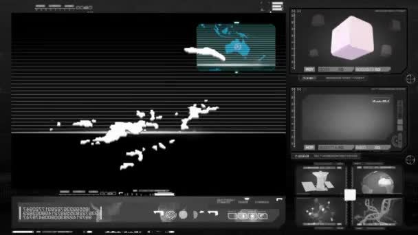 Brittiska Jungfruöarna - datorskärm - svart 0 — Stockvideo