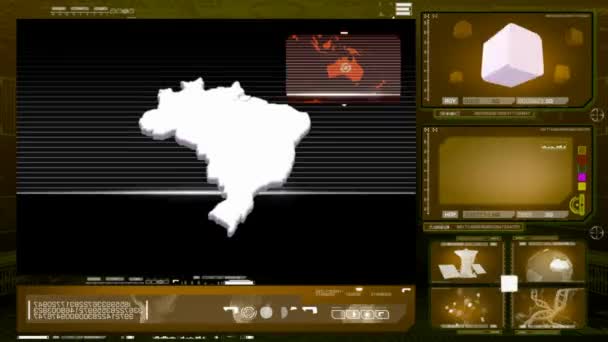 Brazílie - počítačový monitor - žlutá 0 — Stock video