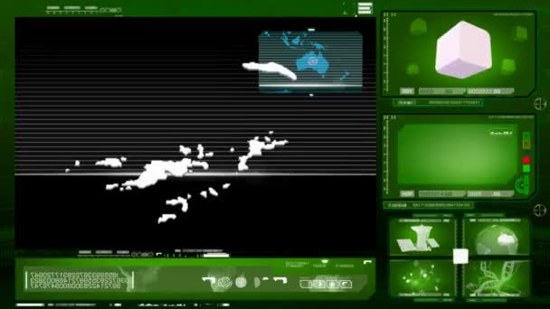Britische Jungferninseln - Computermonitor - grün 0 — Stockvideo