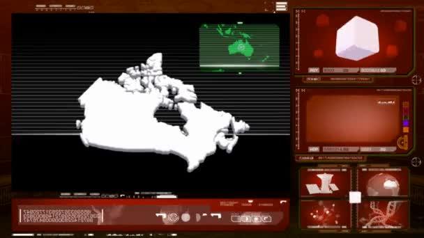 Kanada - datorskärm - röd 0 — Stockvideo