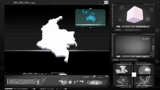 Колумбия - Компьютерный монитор - черный 0 — стоковое видео