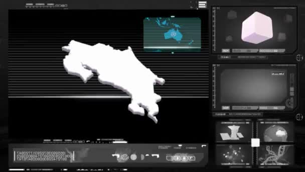 Costa rica - monitor de computador - preto 0 — Vídeo de Stock