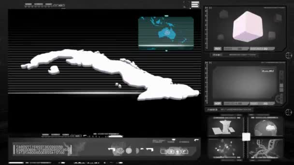 古巴-电脑显示器-黑 0 — 图库视频影像