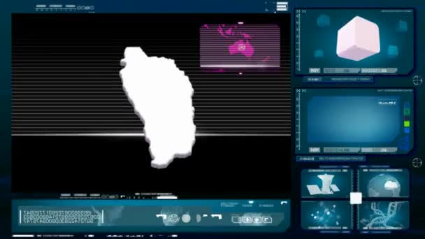 Dominika - počítačový monitor - modrá 0 — Stock video