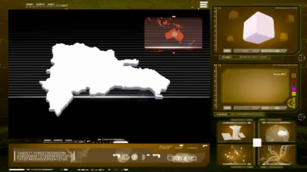 Доминиканская республика - монитор компьютера - желтый 0 — стоковое видео