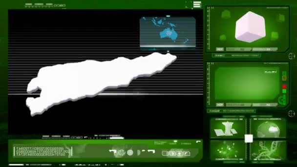 Timor Wschodni - monitor komputerowy - Zielona 0 — Wideo stockowe