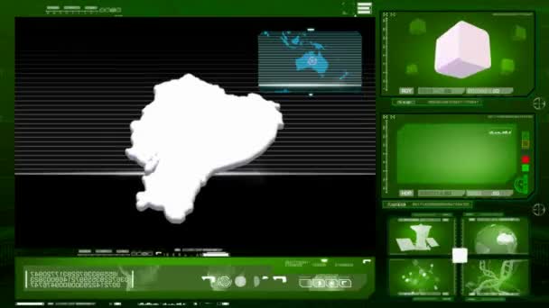 Ekvádor - počítačový monitor - zelená 0 — Stock video