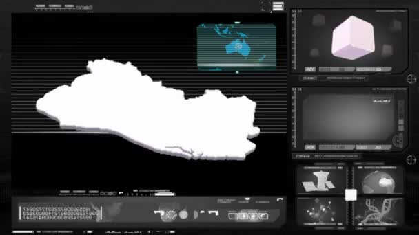 El salvador - monitor de computador - preto 0 — Vídeo de Stock