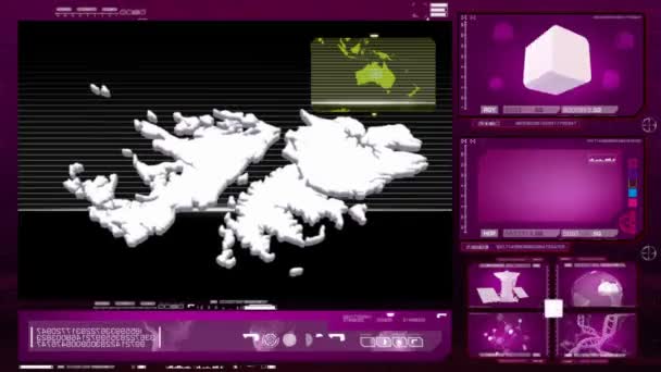 Falkland szigetek - számítógép-monitor - rózsaszín 0 — Stock videók