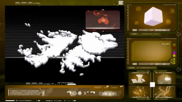 Falkland eilanden - computermonitor - gele 0 — Stockvideo