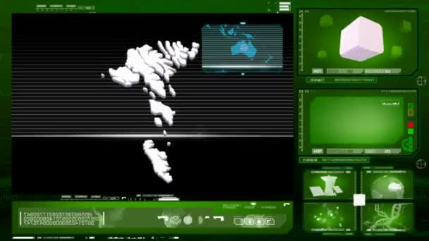 Faeröer - computermonitor - groene 0 — Stockvideo