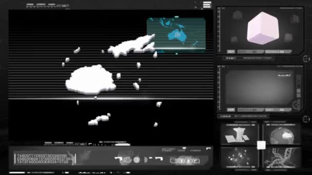Чорний Фіджі - монітор комп'ютера - 0 — стокове відео