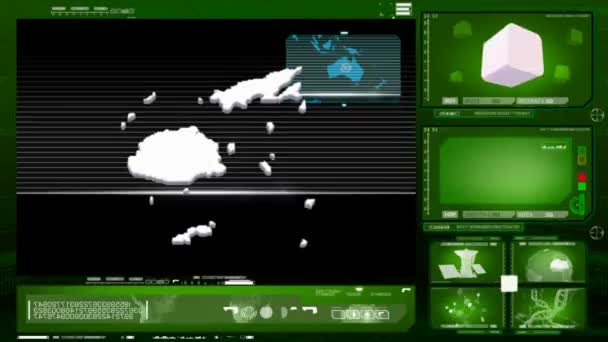 Fiji - monitor de computador - verde 0 — Vídeo de Stock